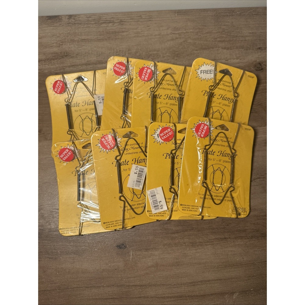 Lot of Vintage 1986 Plate Hangers 5"-8" Designers Collection Qty 8